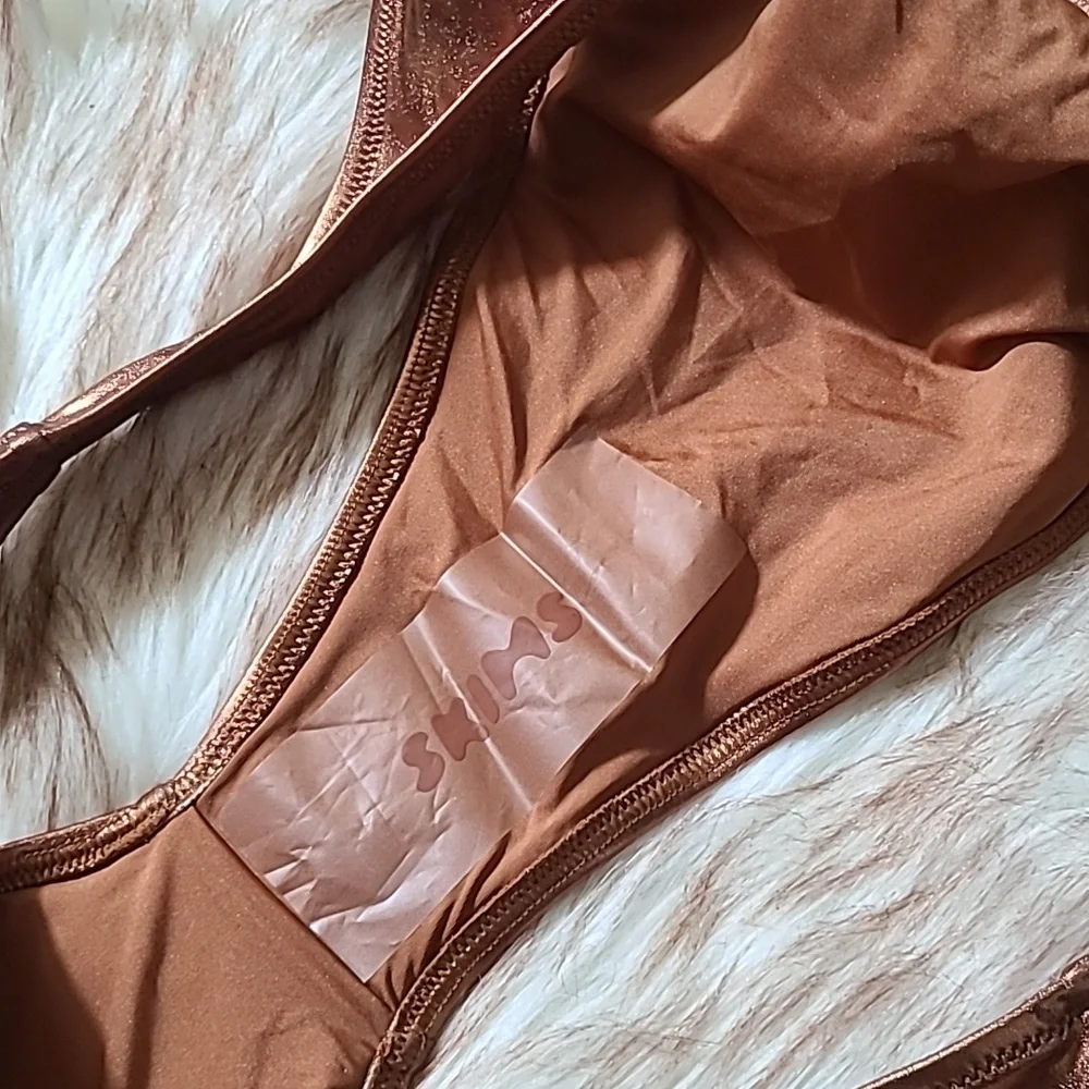 NWT SKIMS Metallic Halter Monokini Size 3X